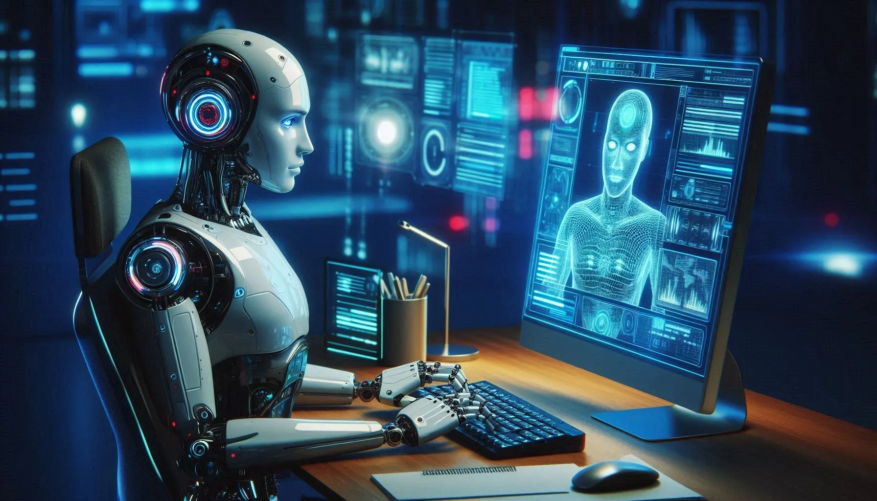 Concepto de inteligencia artificial utilizando una pc.