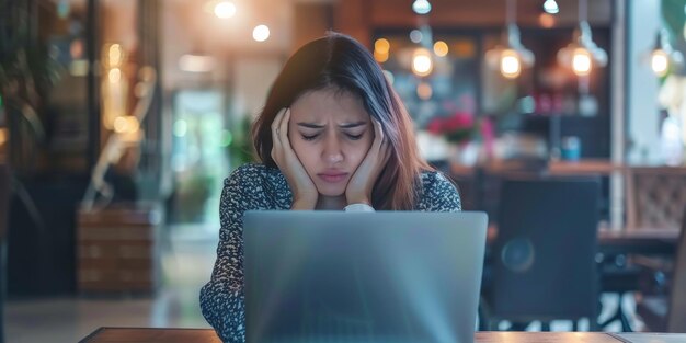 Mujer con dificultad para concentrarse.